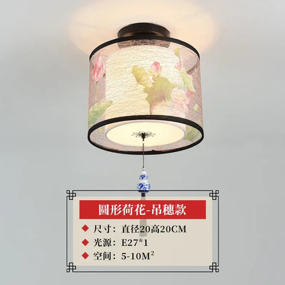 Lámpara de techo tipo araña china DecorBites™ Lotus, sencilla, para pasillo, con iluminación LED.