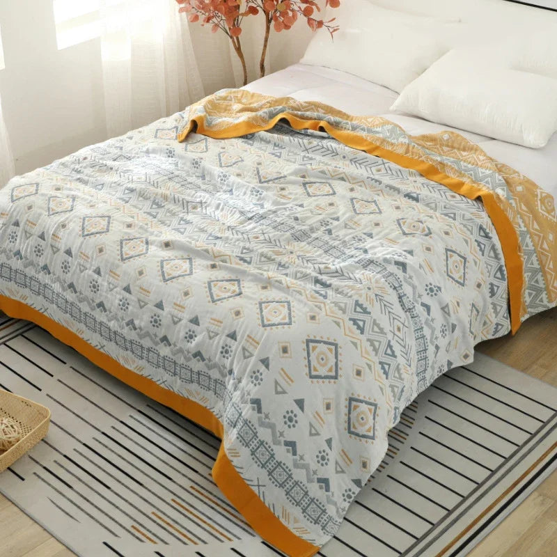 Manta de verano geométrica de gasa de algodón DecorBites™