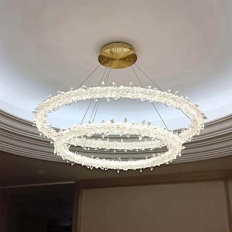Lámpara colgante LED de círculo de cristal Luxe Decorbites™ - Estilo Art Deco regulable