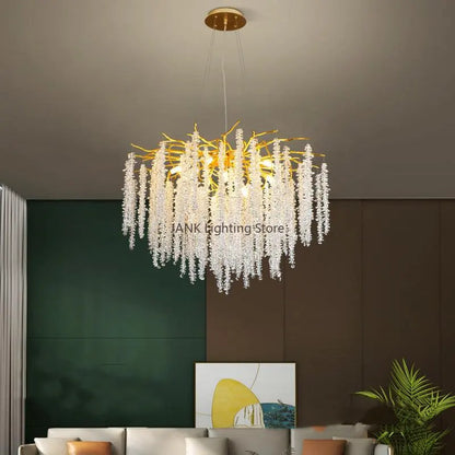 DecorBites™ Crystal Tassel Pendant Chandelier for Dining Room, Kitchen Island, Hall - Luxury LED Lighting