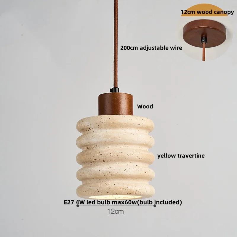 Wood Cement Pendant Light