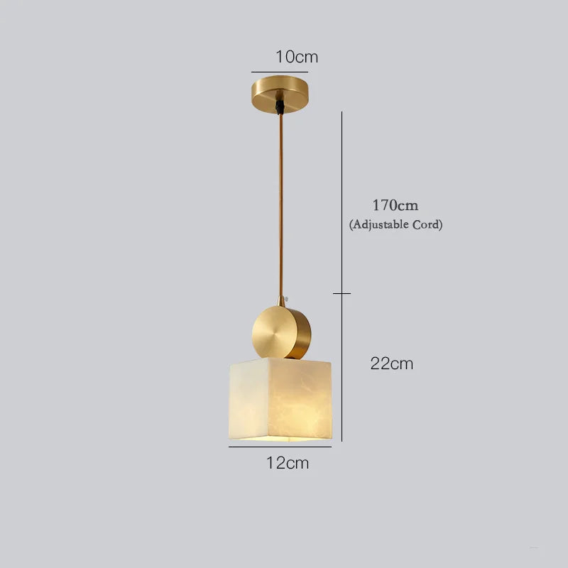 DecorBites™ Golden Luxury Marble Pendant Lamp for Dining Table and Bedside Chandelier