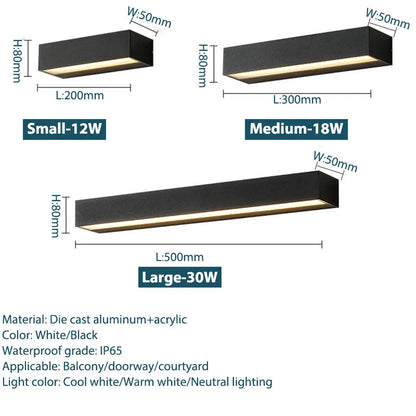 ديكوربايتس™ - مصابيح حائط خارجية من الألومنيوم - إضاءة خارجية مقاومة للماء للمنزل والفناء والجراج