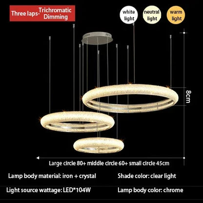 DecorBites™ Elegant Chrome Crystal Chandelier for Dining Room Living Room Bedroom Hallway