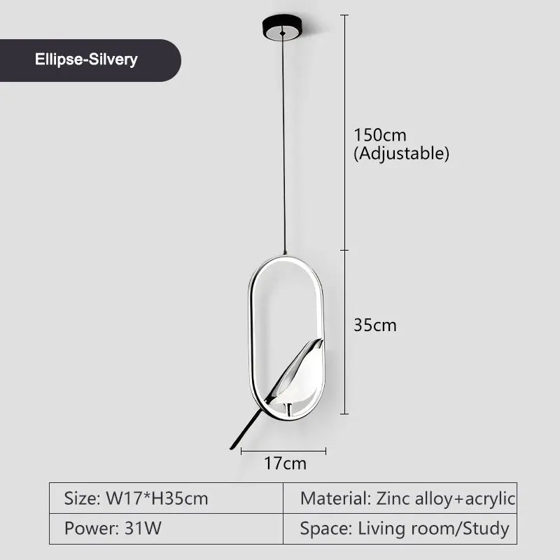 DecorBites™ LED Pendant Lamp for Bedroom Interior Hanging Chandelier Fixture