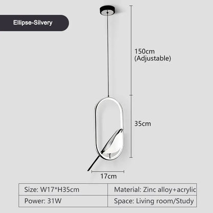 DecorBites™ LED Pendant Lamp for Bedroom Interior Hanging Chandelier Fixture