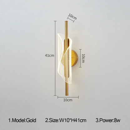 DecorBites™ Gold Black LED Wall Sconce Light for Bedroom Living room Aisle Corridor