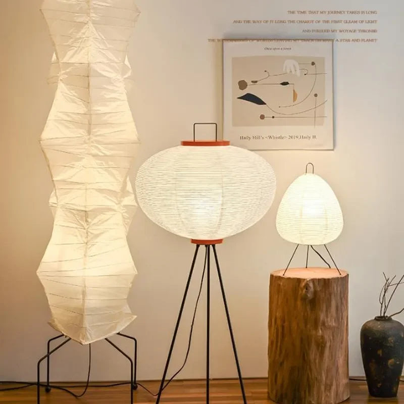 DecorBites™ Japanese Rice Paper Floor Lamp by Noguchi Yong for Bedroom and Parlor Lighting