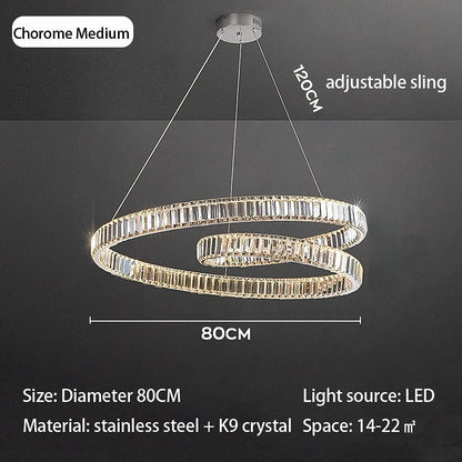 DecorBites™ Crystal Chandelier LED Light Fixture - Modern Luxury Hanging Lamp