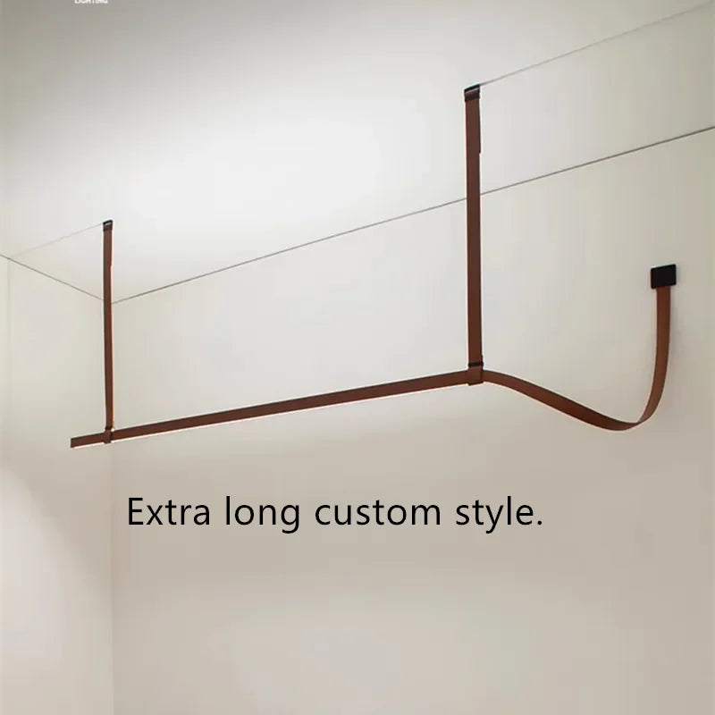 Lámpara colgante de cuero LED DecorBites™: Lámpara colgante minimalista para comedor