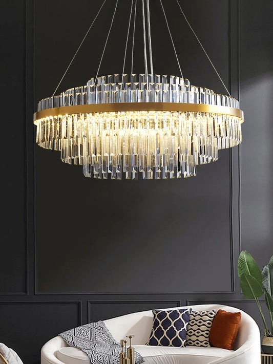 DecorBites™ Crystal Hanging Lamp for Luxurious Living Room Decor