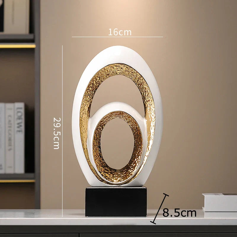 Escultura de Arte Abstracta Decorbites™ Gold Ornamentos de Escritorio Estética Minimalista Decoración