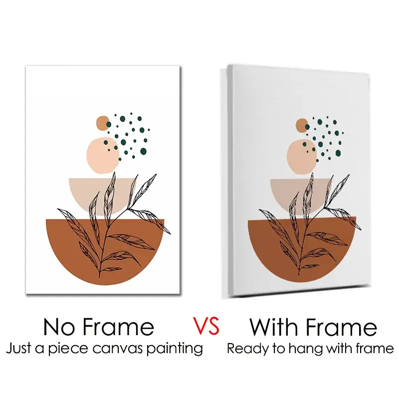 DecorBites™ Abstract Orange Leaf Posters Set - Boho Home Wall Art