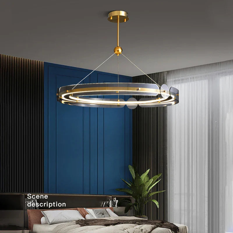 DecorBites™ Circular Ring LED Chandelier: Modern Lighting for Living, Bedroom, Dining Room