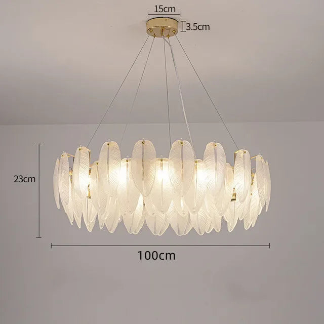 DecorBites™ Crystal Feather Chandelier: Luxury Pendant for Home Decor & Designer Ceiling Fixture