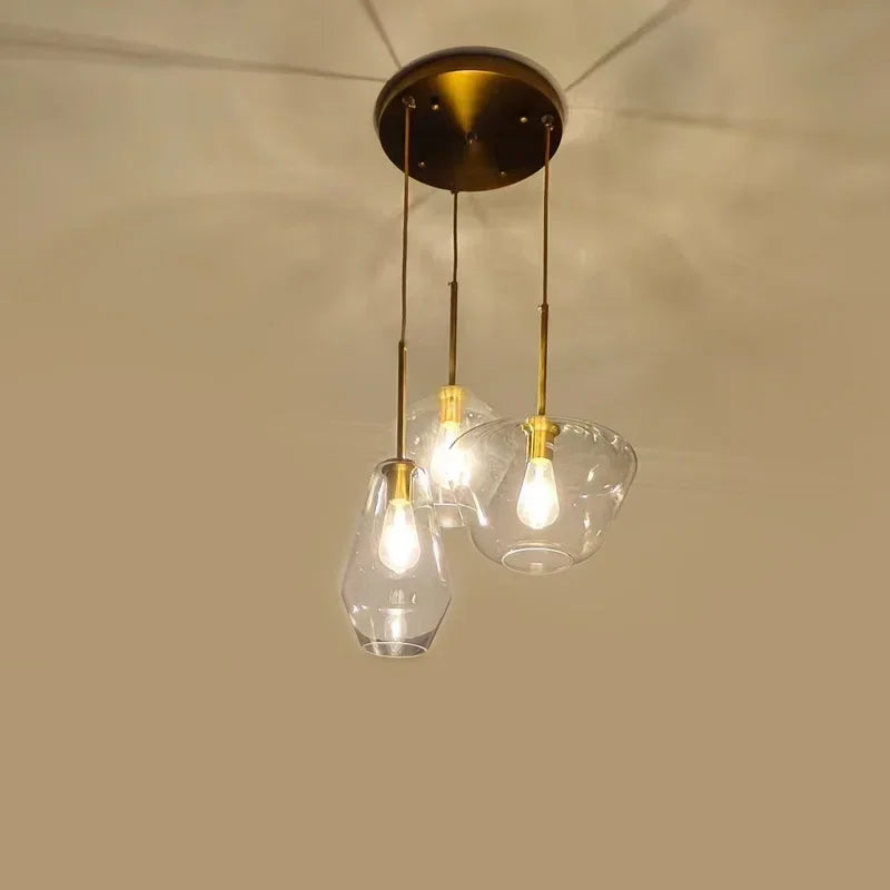 DecorBites™ Glass Chandelier Lighting for Home Dining Room Kitchen Decor Pendant Lights