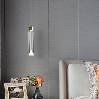 DecorBites™ Clear Crystal Copper Pendant Light for Dining, Kitchen, Bedroom - Adjustable G4 Bulb