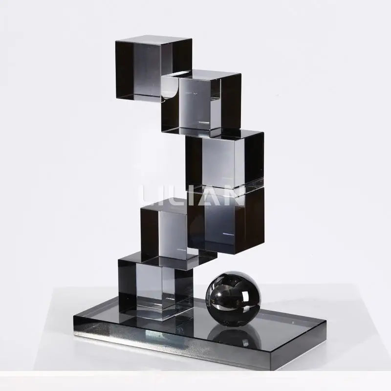 ديكوربايتس™ زينة رفوف الكتب الزجاجية الكريستالية الهندسية