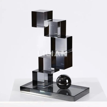 ديكوربايتس™ زينة رفوف الكتب الزجاجية الكريستالية الهندسية