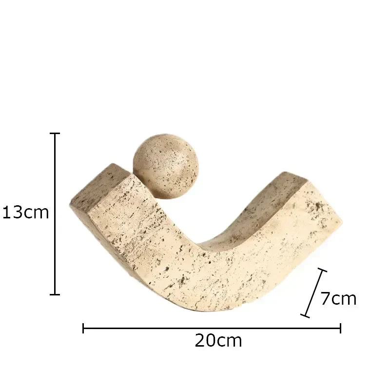 ديكور بايتس™ - زخارف حجرية هندسية - ديكور مكتب - عمل فني حديث - تمثال - ديكور غرفة