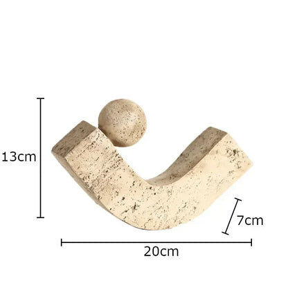 ديكور بايتس™ - زخارف حجرية هندسية - ديكور مكتب - عمل فني حديث - تمثال - ديكور غرفة