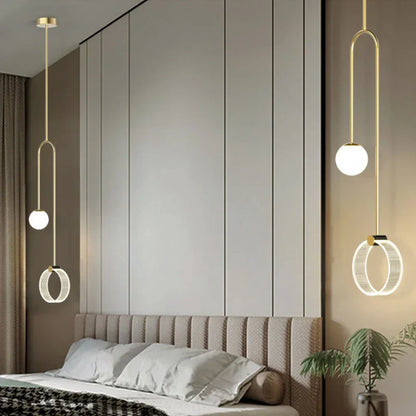 DecorBites™ Gold Luxury LED Pendant Light for Living Room, Bedroom, Restaurant, Bars - Modern Art Indoor Ceiling Lamp