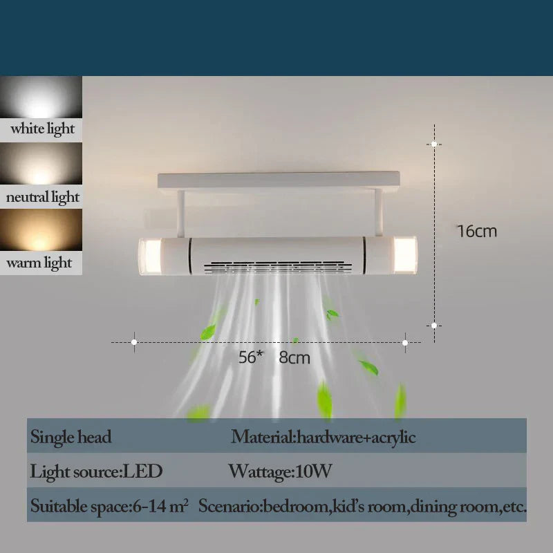 Ventilador de techo sin aspas DecorBites™ con control remoto y luz LED para decoración del hogar