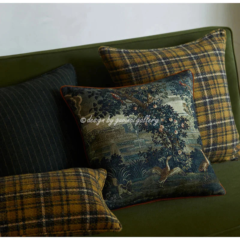 DecorBites™ Circular Swallows Floral Pillow Covers - Spring 2023 Collection