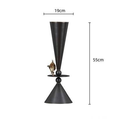 DecorBites™ Bronze Flower Vase: Metal Handicrafts Geometric Art Home Decor Bottle