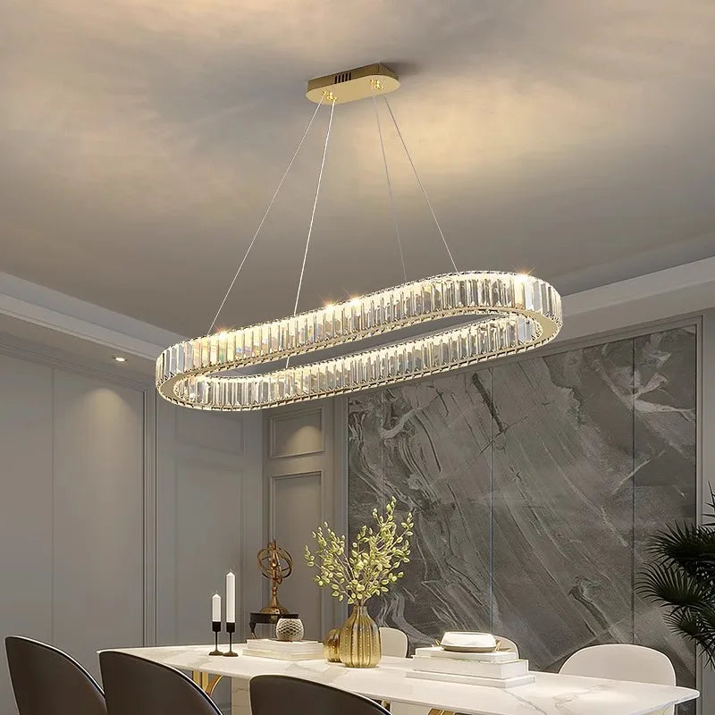 DecorBites™ Crystal Chandelier: Modern Home Decoration Pendant Lights for Living and Dining Room