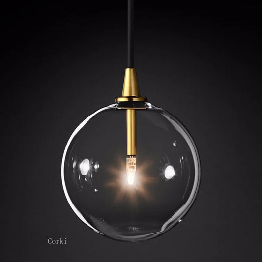DecorBites™ Glass Ball Pendant Lights: Modern Vintage Loft Kitchen Hanging Lamp