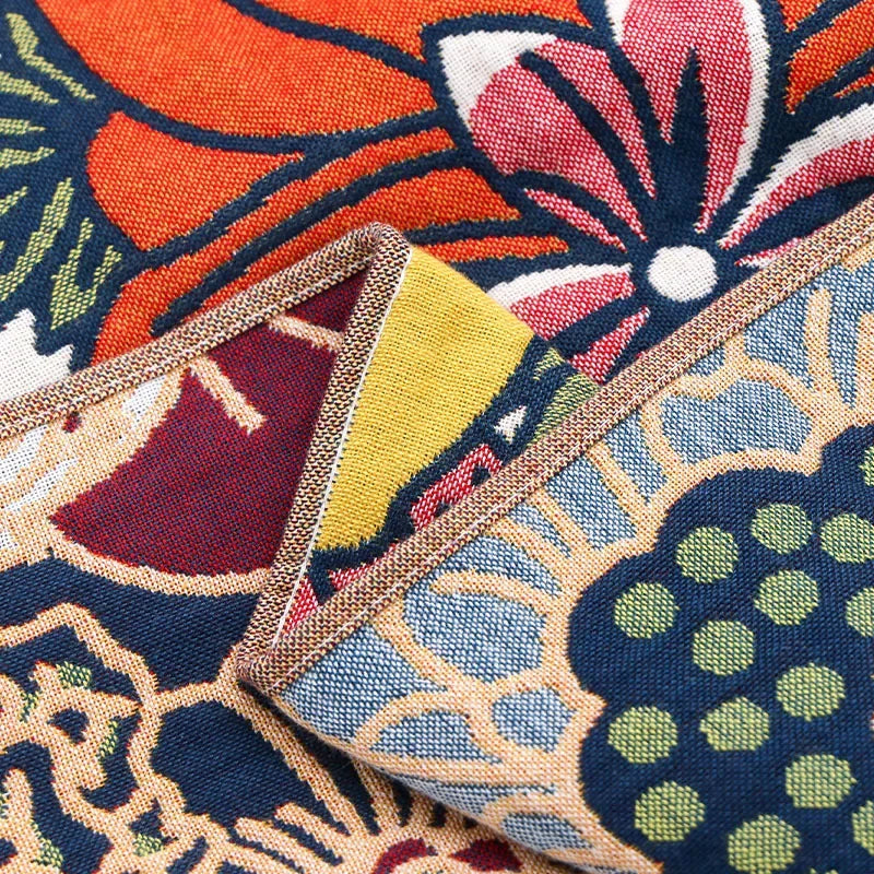 منشفة حمام ديكوربايتس™ شاش مزينة بنقشة زهور، 80×160 سم - سريعة الجفاف وعالية الامتصاص