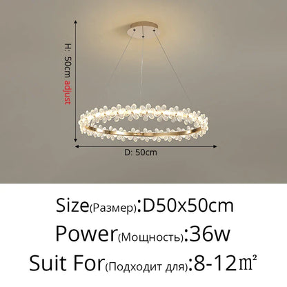 DecorBites™ Crystal Ring LED Chandelier: Modern Luxury Pendant Lamp for Home Decor