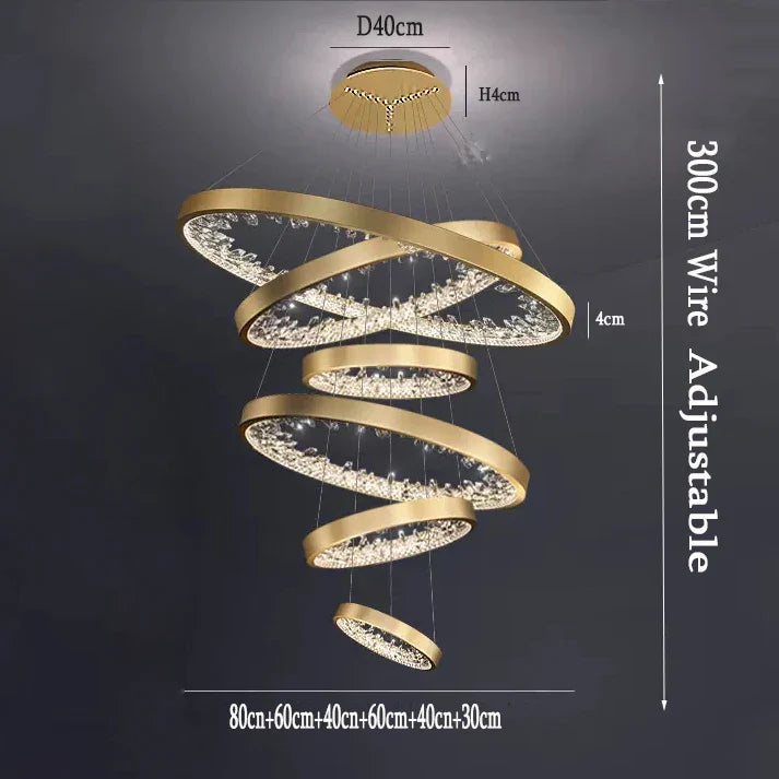 Lámpara colgante circular de cristal LED DecorBites™ - Iluminación moderna de lujo regulable
