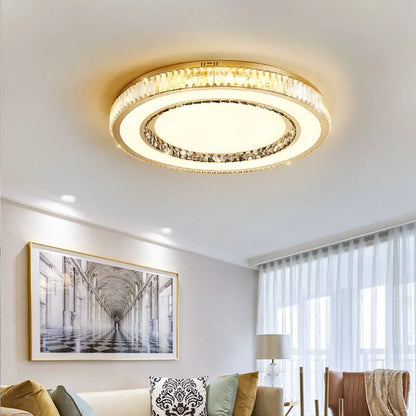DecorBites™ Gold Crystal Double Layer Ceiling Chandelier LED Lamp Modern Luxury Home Decor