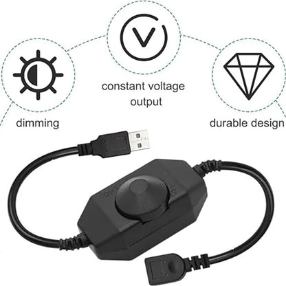 DecorBites™ LED Strip Lights Dimmer Switch USB Cable with Rotary/Touch Controller