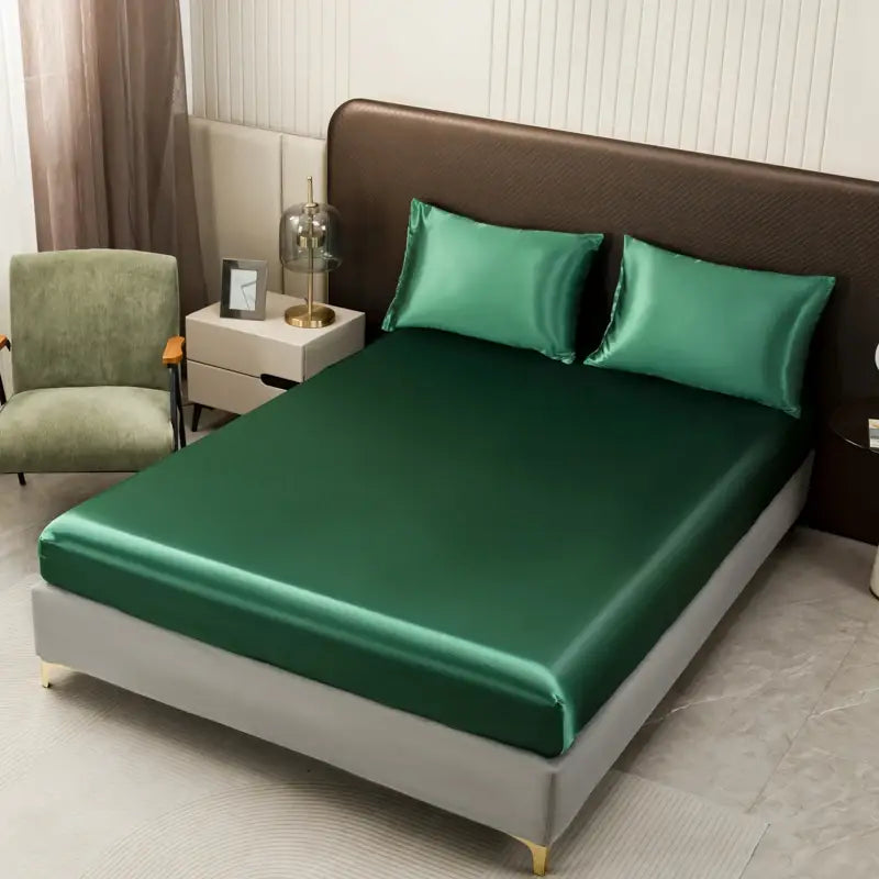 Opulent Solid Color Satin Bedding Set