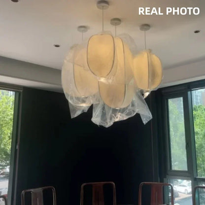 DecorBites™ Japanese Silk Pendant Lights for Wabi Sabi Nordic Chandeliers and Home Decoration