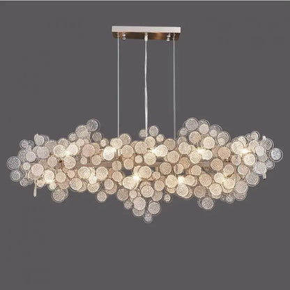 DecorBites™ Glass Led Chandelier: Modern Luxury Designer Pendant Lights for Living Room, Bedroom, Study