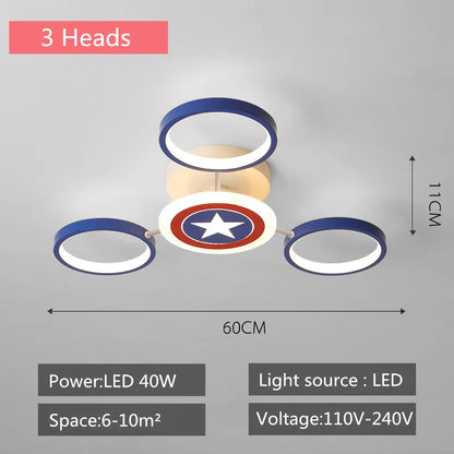 ديكوربايتس™ - مصباح سقف LED للأطفال برسومات كرتونية | مصابيح ديكور غرف نوم الأولاد والبنات