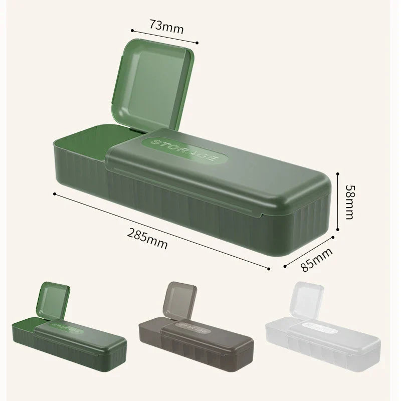 Caja de cables DecorBites™: Organizador de escritorio para cargador, cable y teléfono | Almacenamiento con tapa