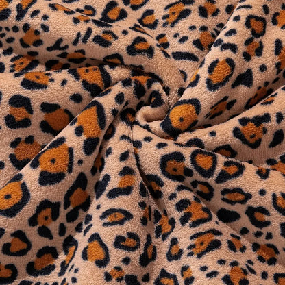DecorBites™ Double Layer Leopard Print Coral Fleece Blanket - 150X200Cm Office Bedspread