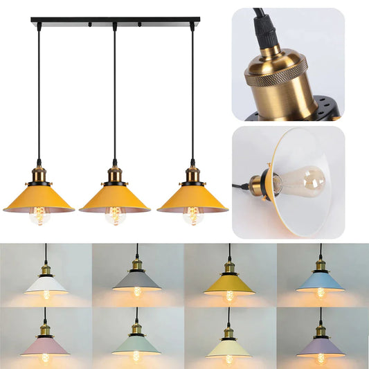 DecorBites™ Industrial Nordic Pendant Lights with Multicolor Lampshade for Kitchen Dining Room