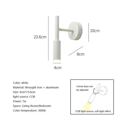 DecorBites™ Adjustable Indoor LED Wall Lamp Spotlight Fixture, Aluminum, Rotatable 350°