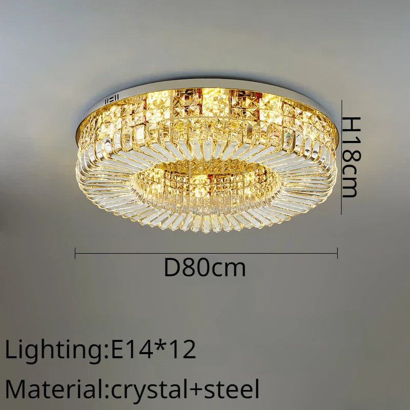 DecorBites™ Crystal Ring LED Ceiling Lamp: Modern Luxury for Home Décor
