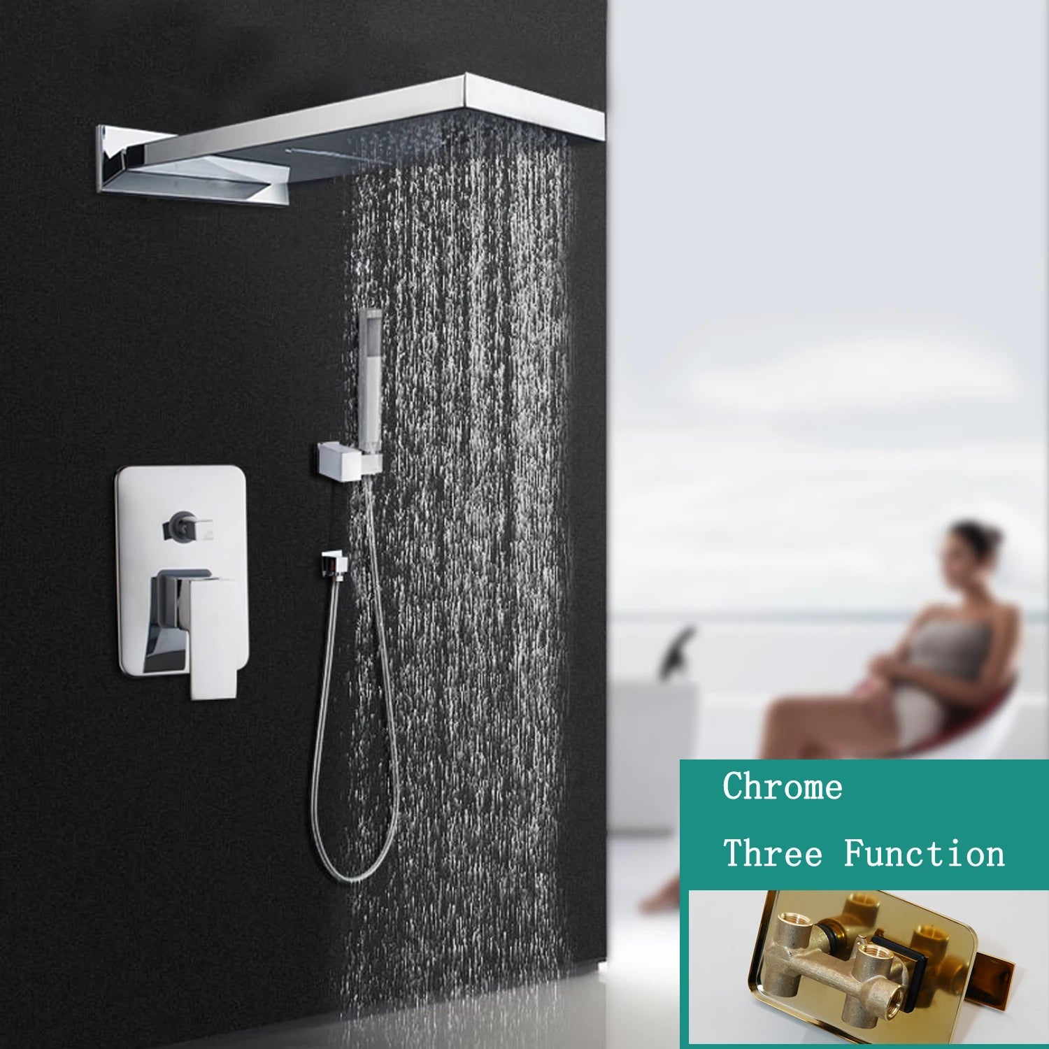 Gold Black Shower System