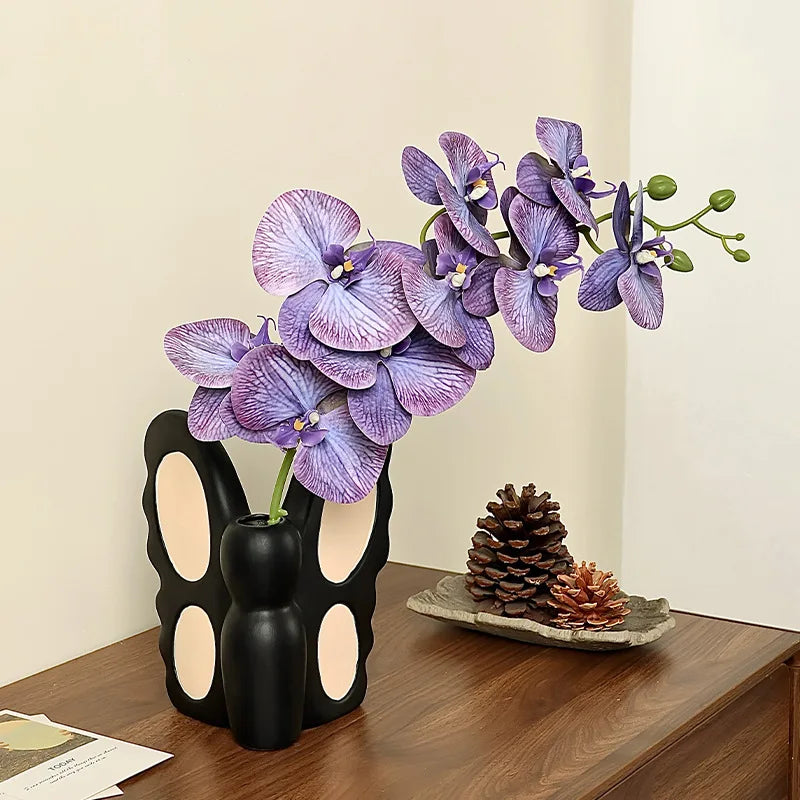DecorBites™ Black Butterfly Ceramic Vase - Abstract Shape for Floral Arrangements & Home Decor