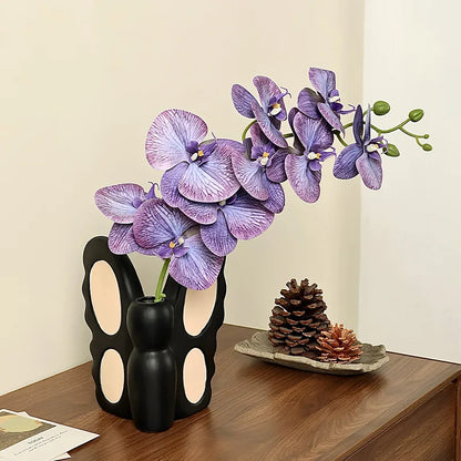 DecorBites™ Black Butterfly Ceramic Vase - Abstract Shape for Floral Arrangements & Home Decor