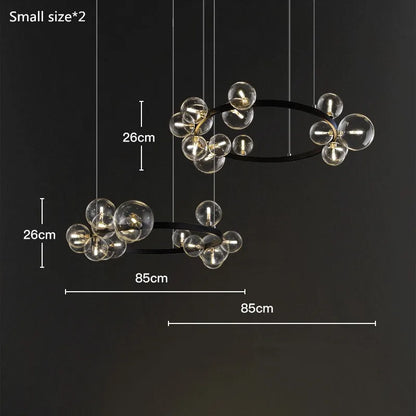 DecorBites™ Glass Bubble Chandelier Light for Dining Room and Store