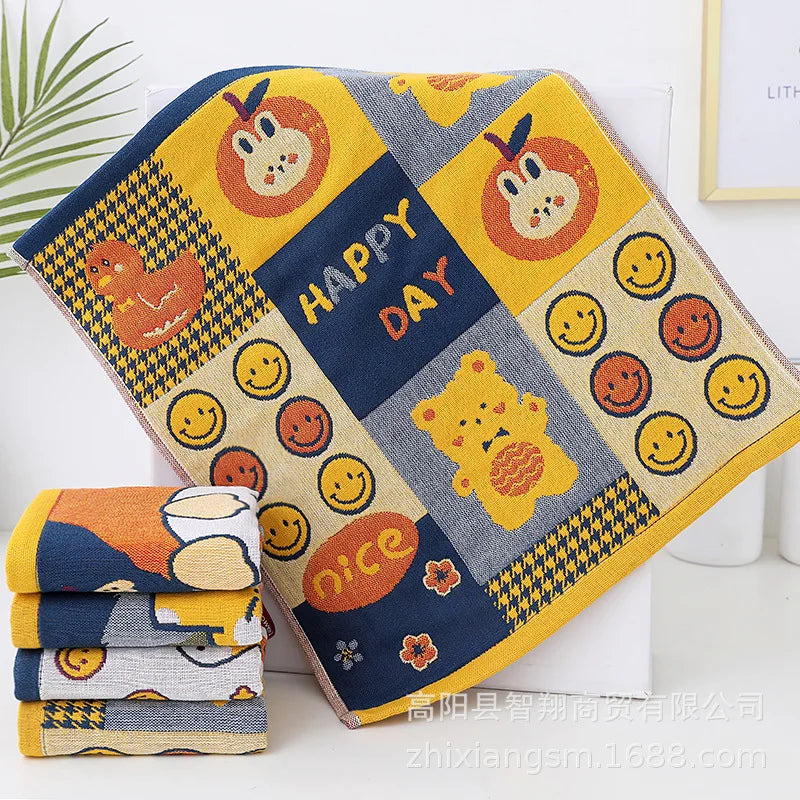 DecorBites™ Cat Gauze Hand Towels - Set of 4 | 100% Cotton, 35*40cm | Bathroom & Kitchen Essentials